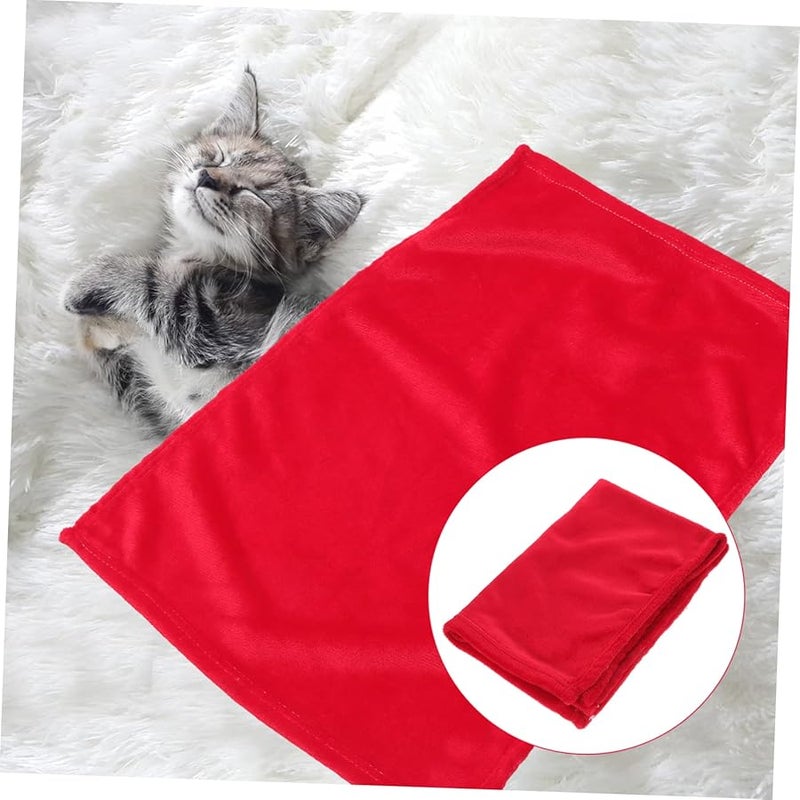 Red Flannel Fleece Pet Blanket Cozy Lightweight for Dog Cat Comfort Warmth 65X43CM - Image 3